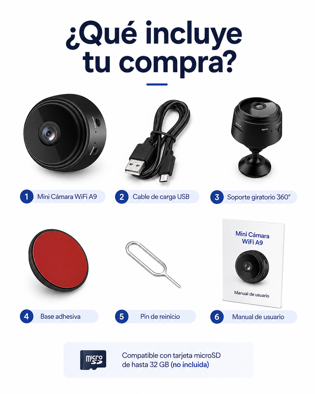 Mini Cámara WiFi A9 | Monitorea desde tu Celular